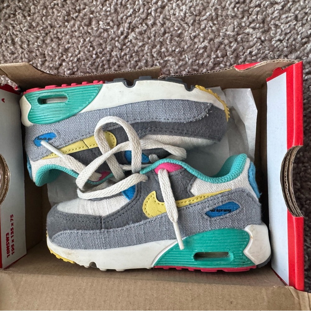 Kids air max 90 Gray and Yellow Sneakers